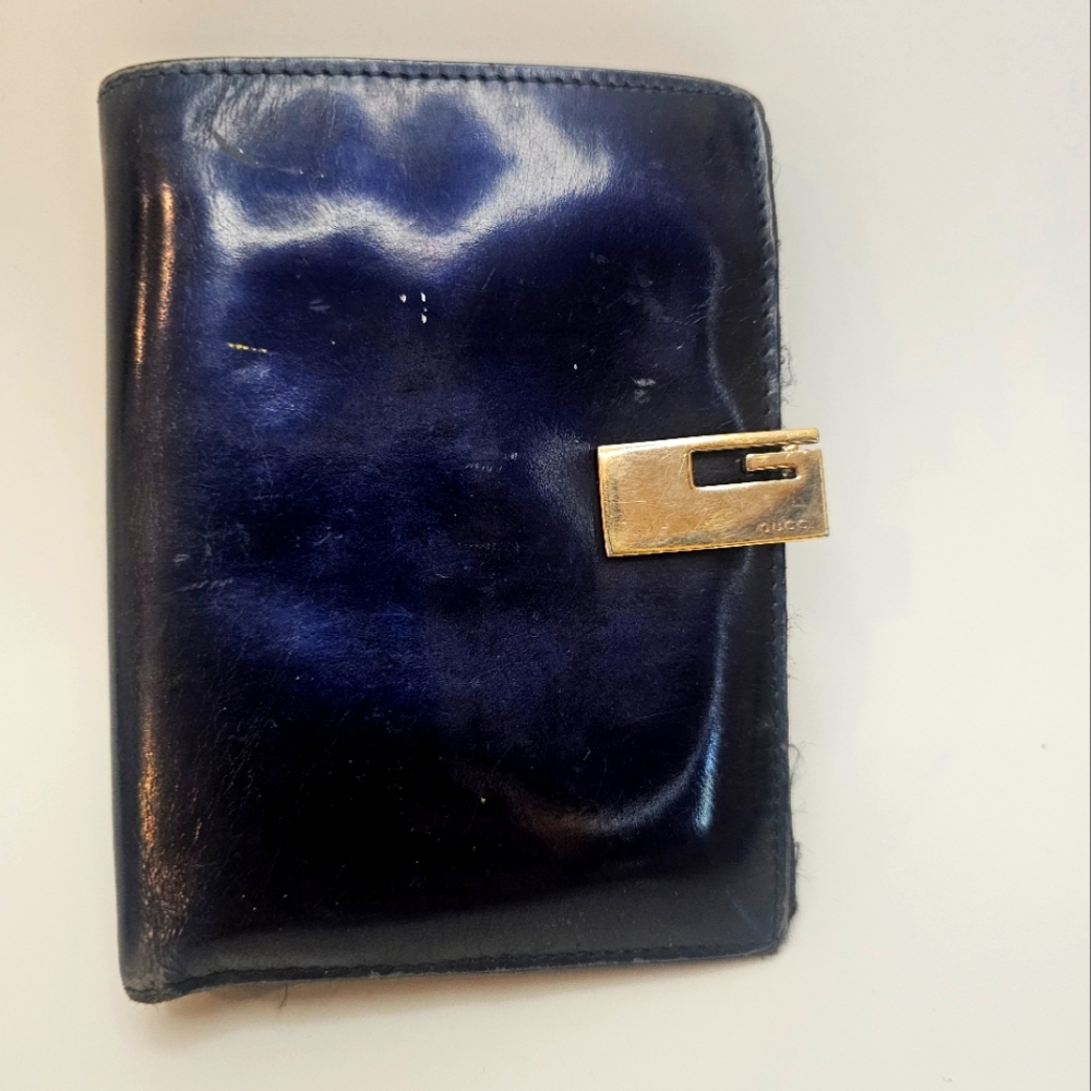 Gucci Blue Patent Leather Wallet